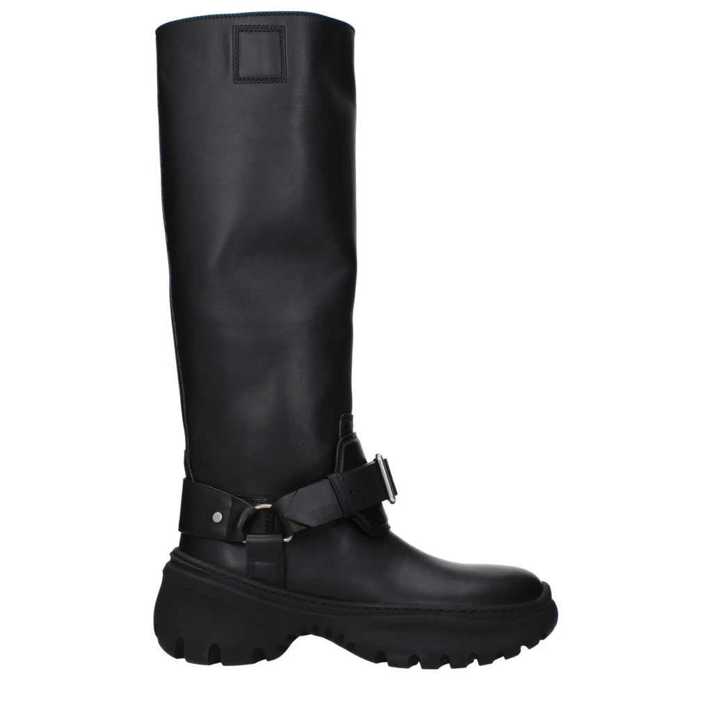 Burberry Black Leather Boots Burberry