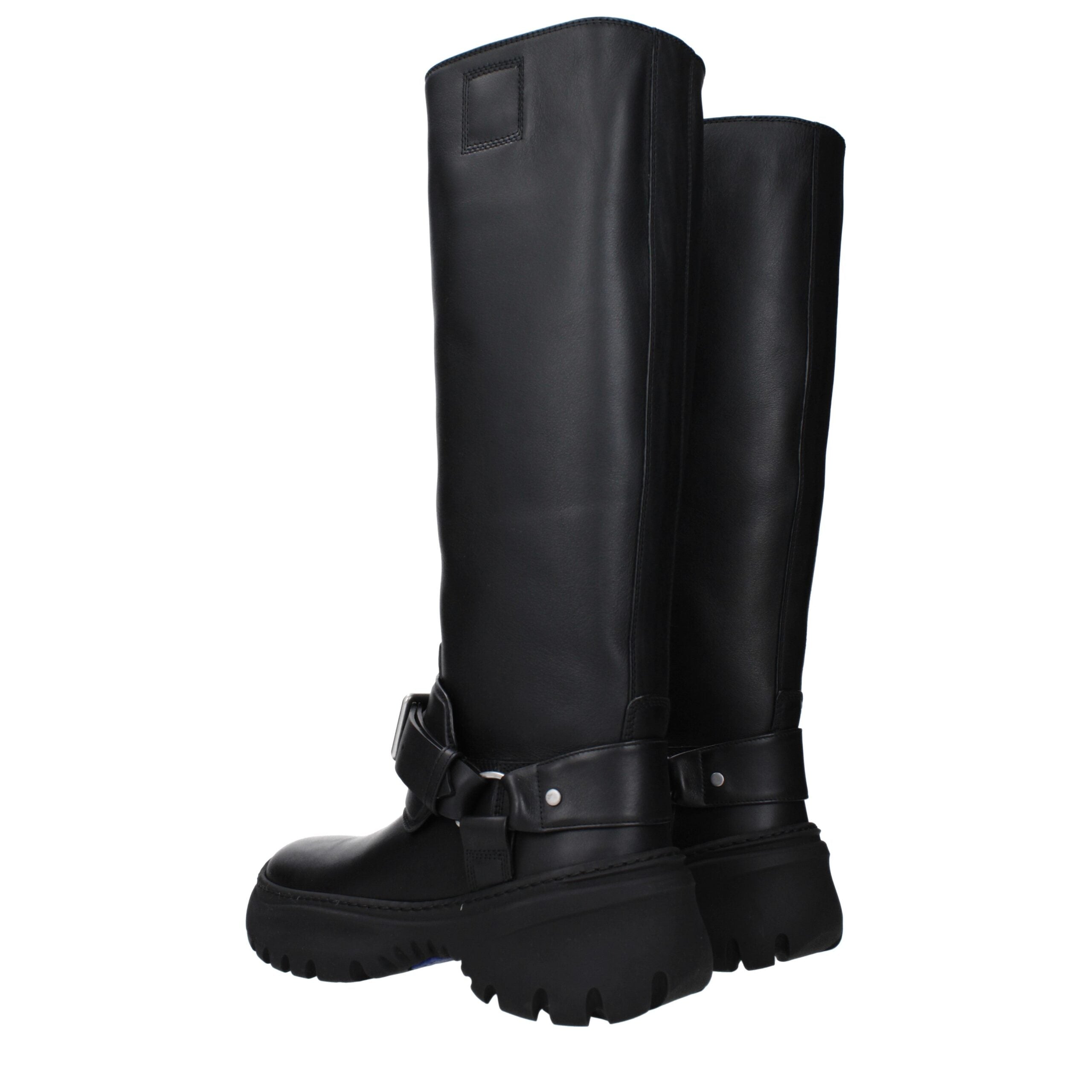 Burberry Black Leather Boots Burberry