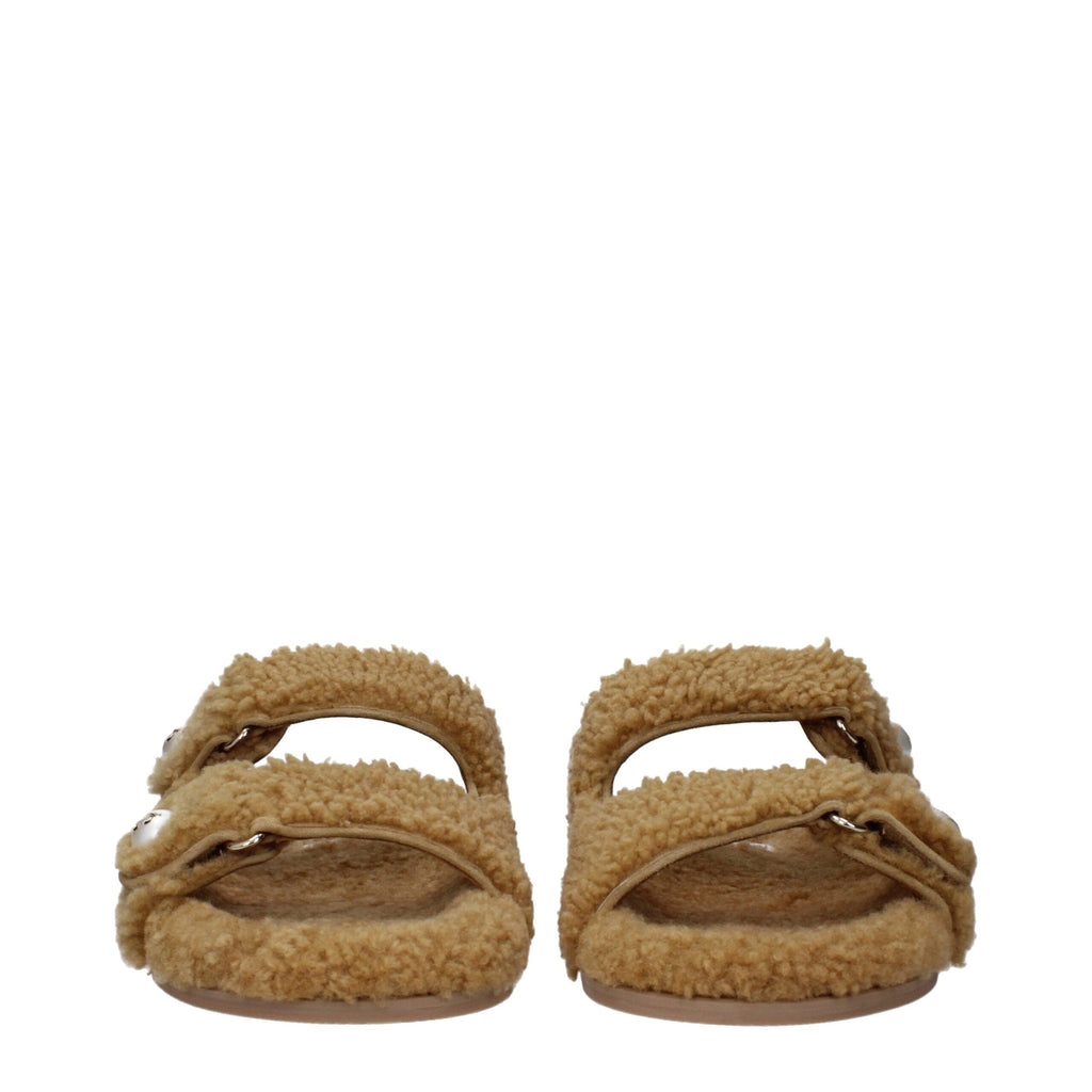 Jimmy Choo Brown Fabric Slippers Jimmy Choo