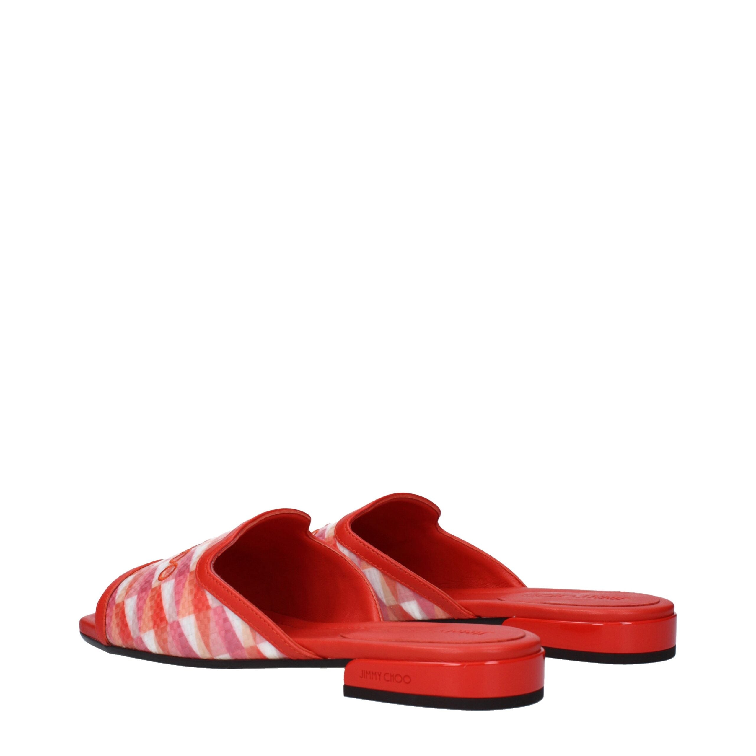 Jimmy Choo Orange Fabric Slippers Jimmy Choo
