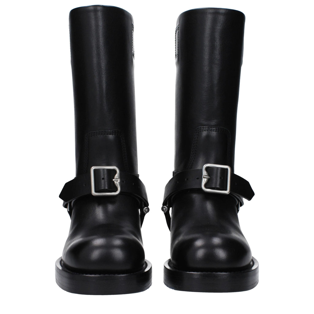Burberry Black Leather Boots Burberry