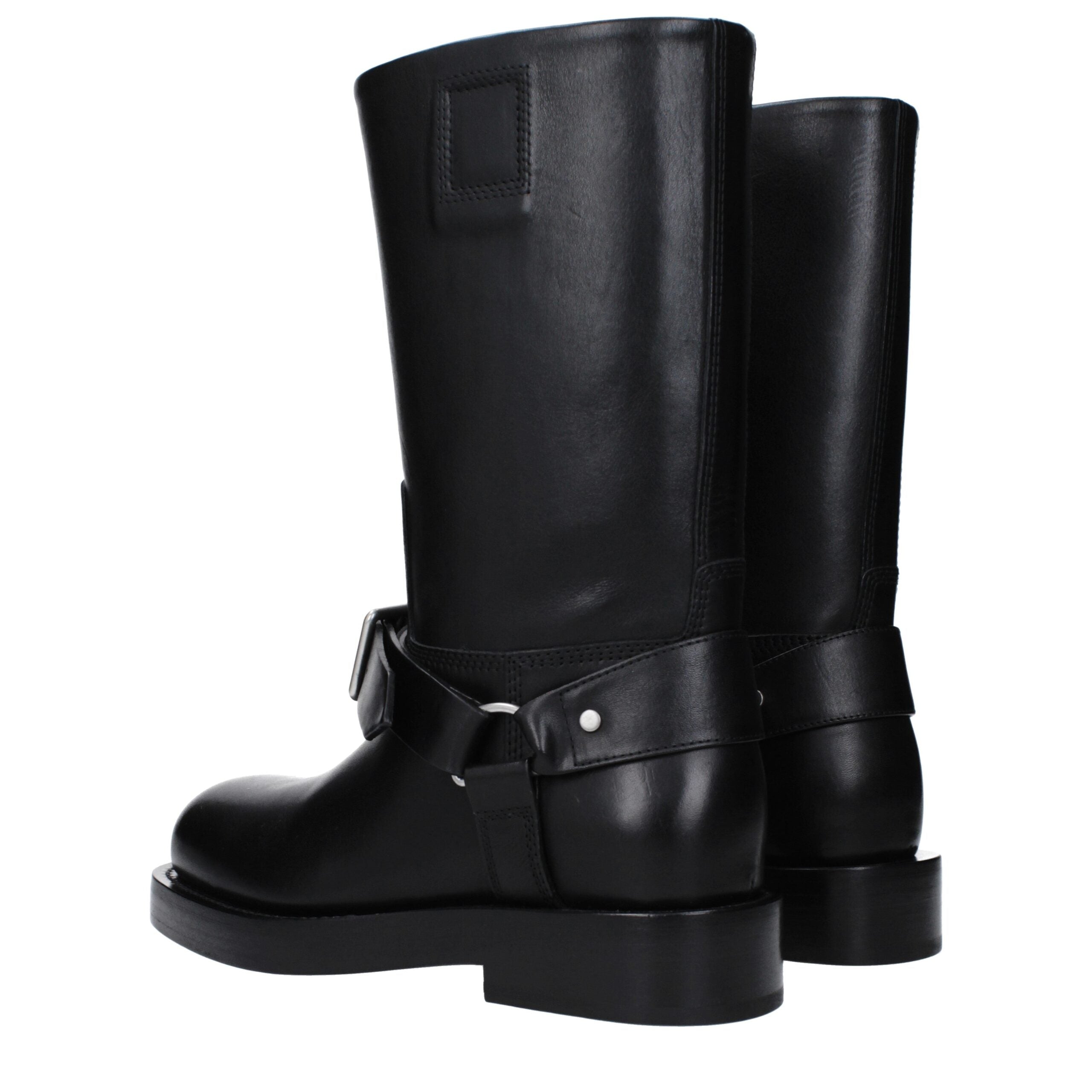 Burberry Black Leather Boots Burberry