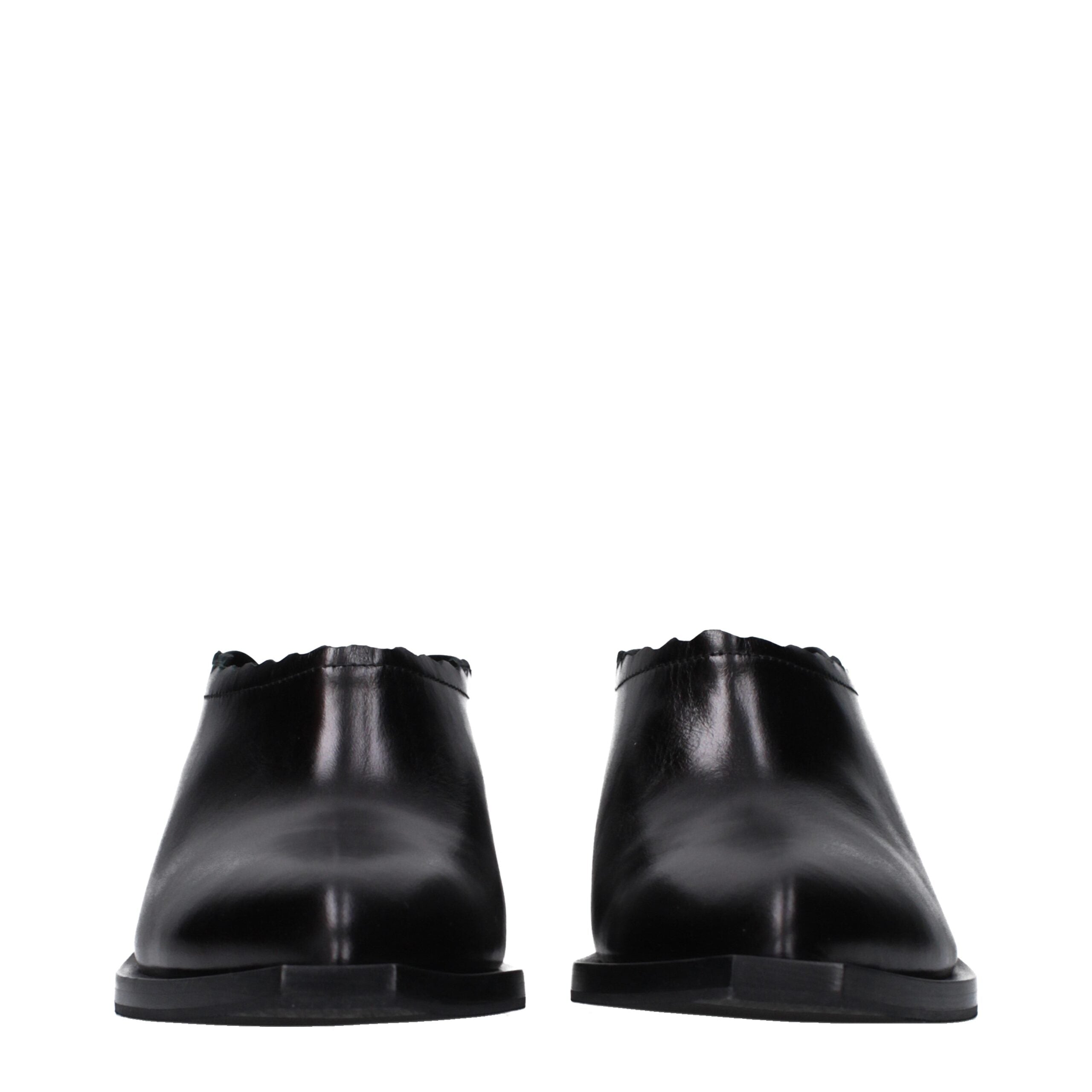 Moschino Black Leather Mules Moschino