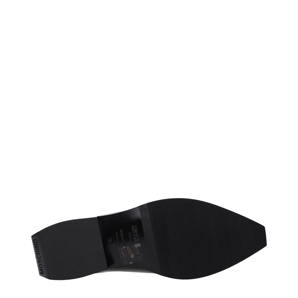 Moschino Black Leather Mules Moschino