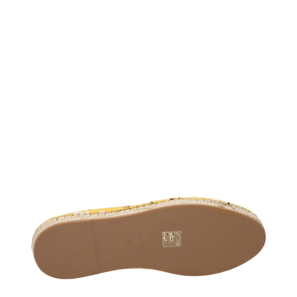 Miu Miu Yellow Fabric Espadrilles Miu Miu