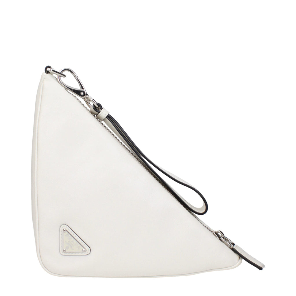 Prada White Leather Clutch Bag Prada
