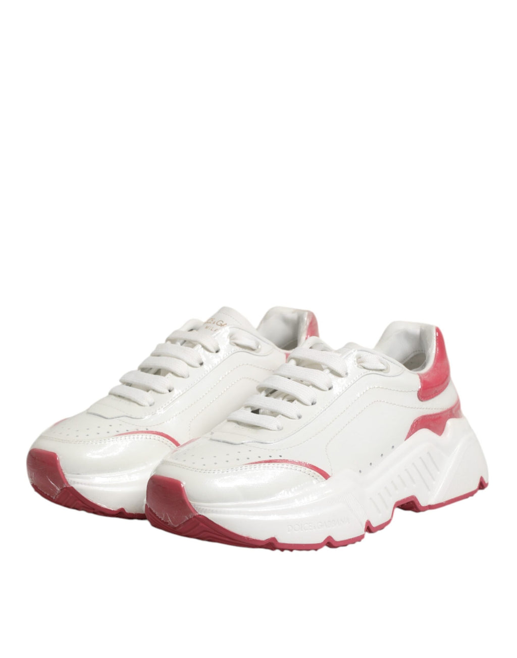 Dolce & Gabbana White Pink Daymaster Low Top Sneakers Shoes Dolce & Gabbana