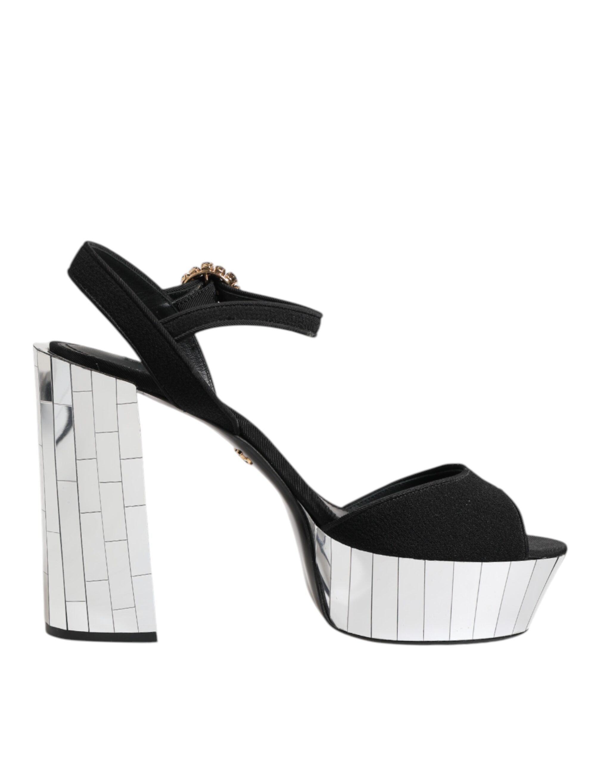 Dolce & Gabbana Black Crystal Ankle Strap Keira Sandal Shoes Dolce & Gabbana
