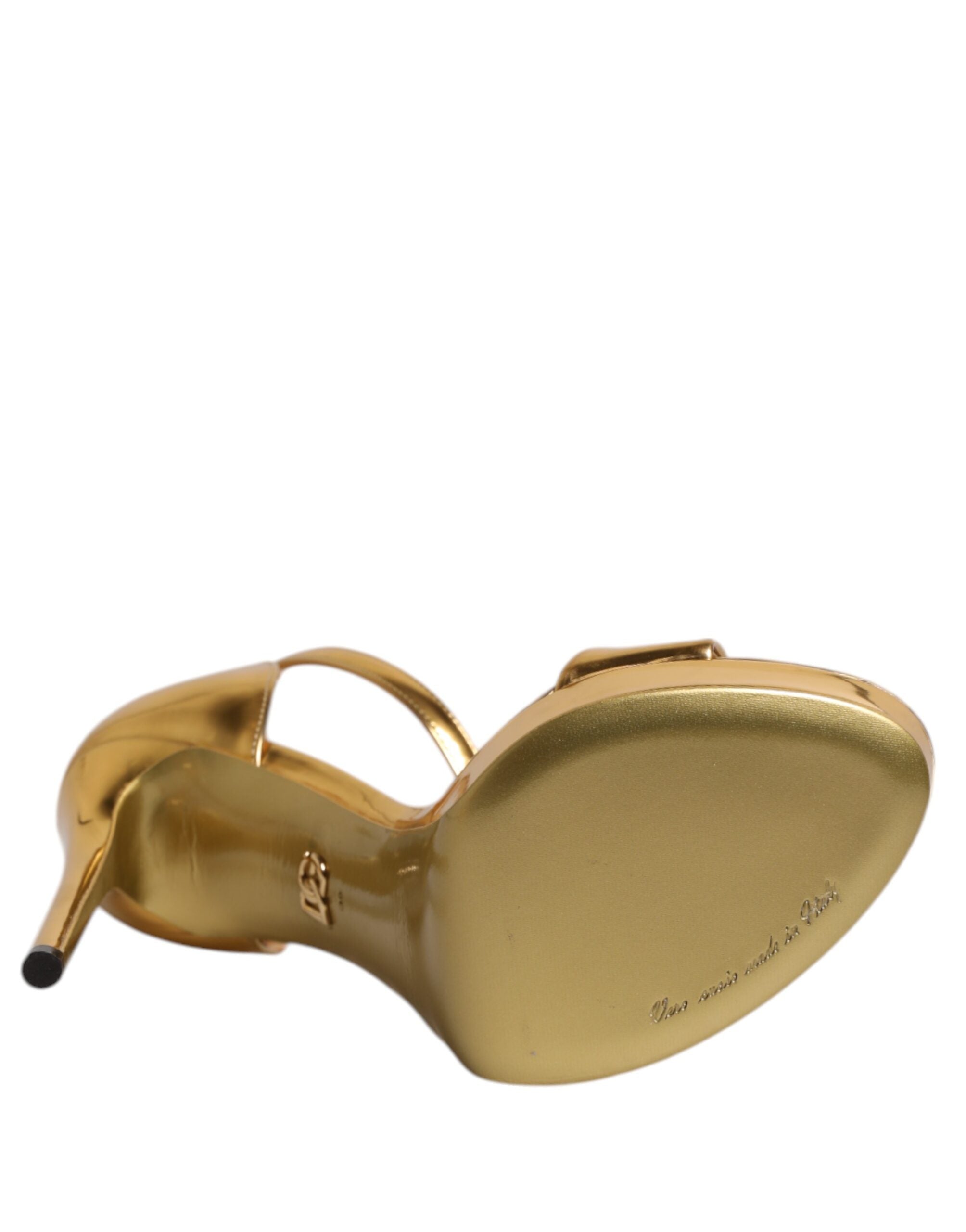 Dolce & Gabbana Gold Leather Platform Keira Sandals Shoes Dolce & Gabbana
