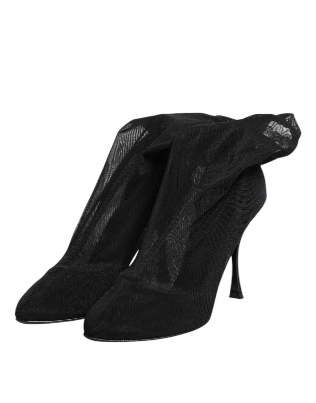 Dolce & Gabbana Black Silk Stretch Mesh Sock Boots Shoes Dolce & Gabbana