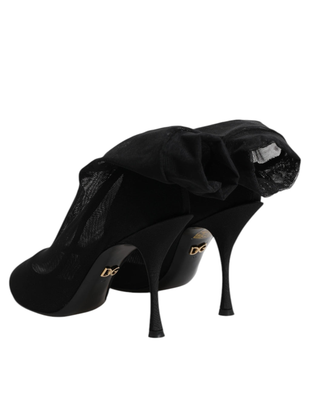 Dolce & Gabbana Black Silk Stretch Mesh Sock Boots Shoes Dolce & Gabbana