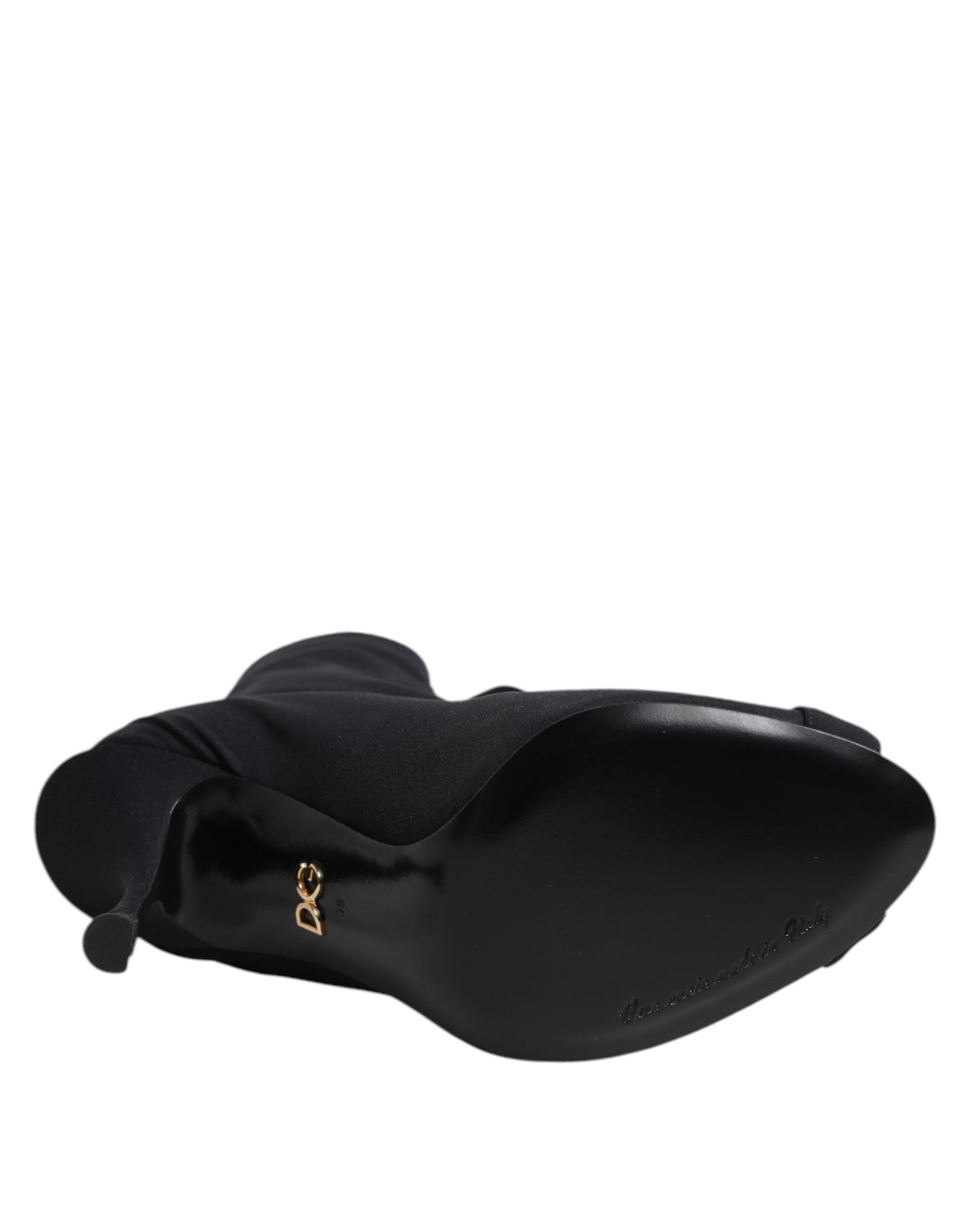 Dolce & Gabbana Black Stiletto Heels Lace Up Boots Shoes Dolce & Gabbana