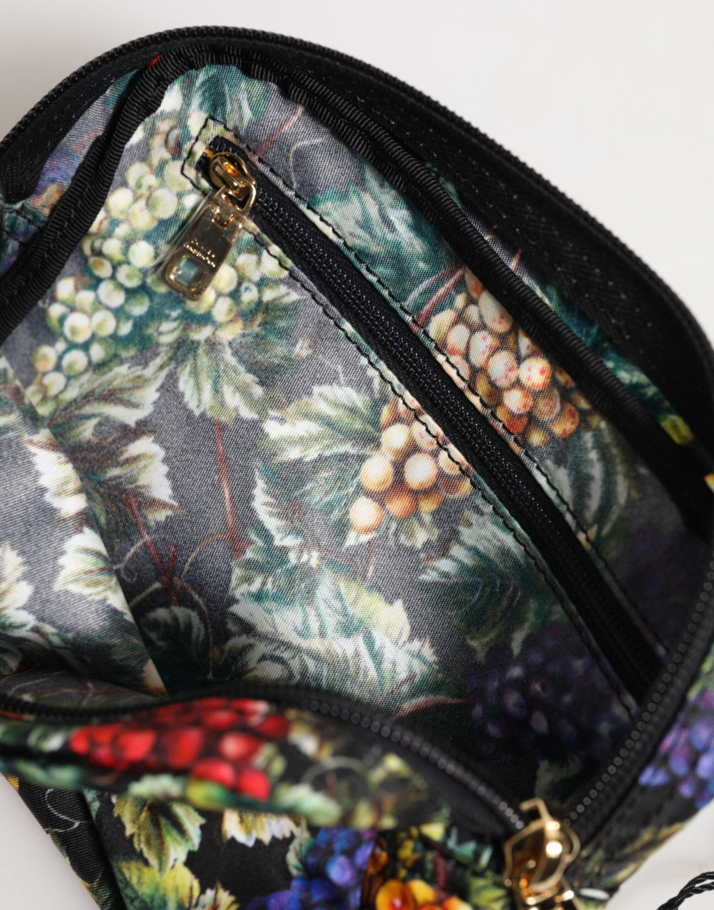 Dolce & Gabbana Multicolor Grape Print Clutch Logo Plaque Pouch Bag Dolce & Gabbana