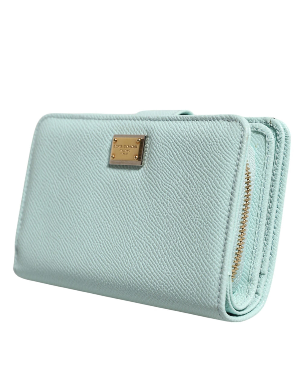 Dolce & Gabbana Mint Green Leather Bifold Continental Clutch Wallet Dolce & Gabbana