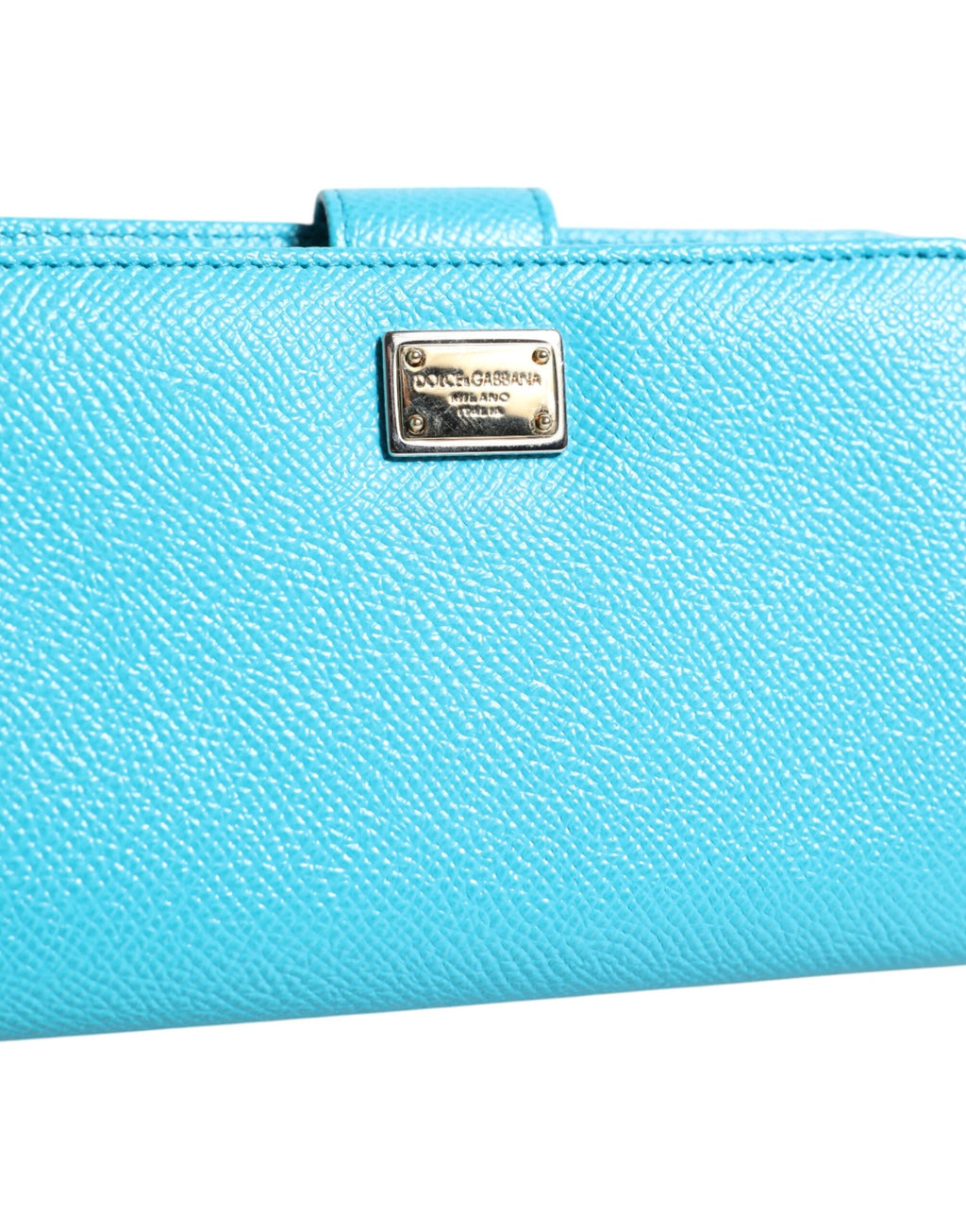 Dolce & Gabbana Light Blue Leather Bifold Continental Clutch Wallet Dolce & Gabbana