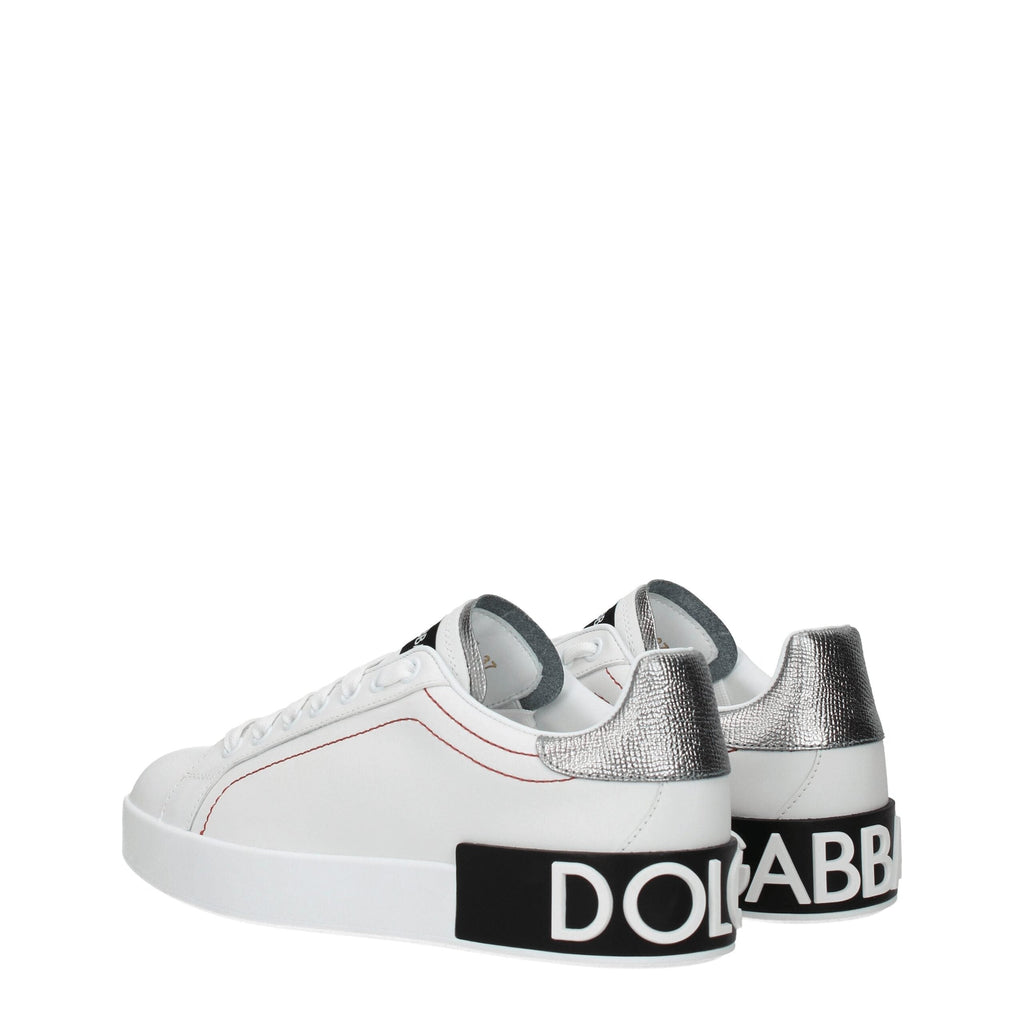 Dolce & Gabbana White Leather Low Top Sneakers Dolce & Gabbana