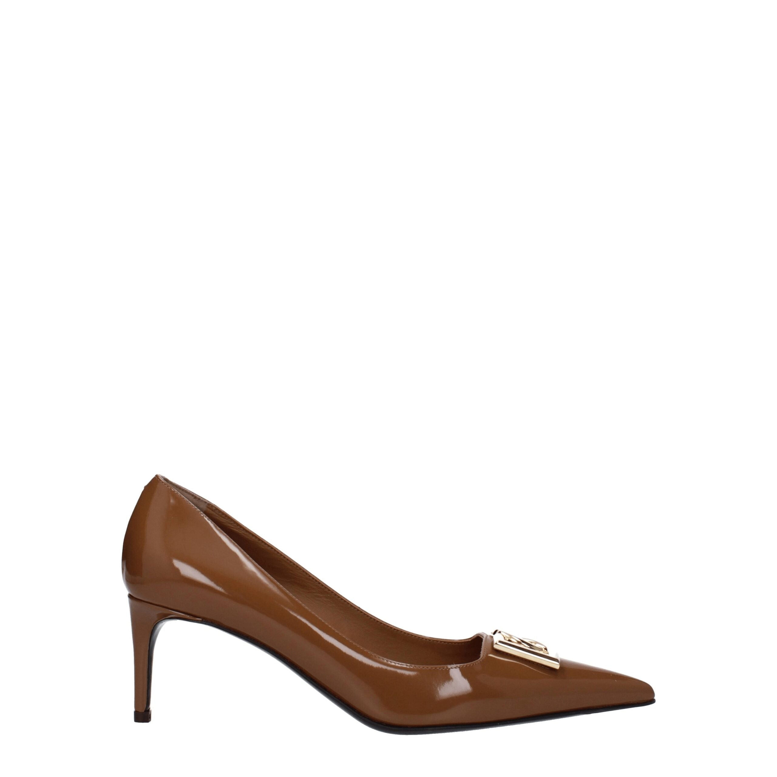 Dolce & Gabbana Brown Leather High Heel Pumps Dolce & Gabbana
