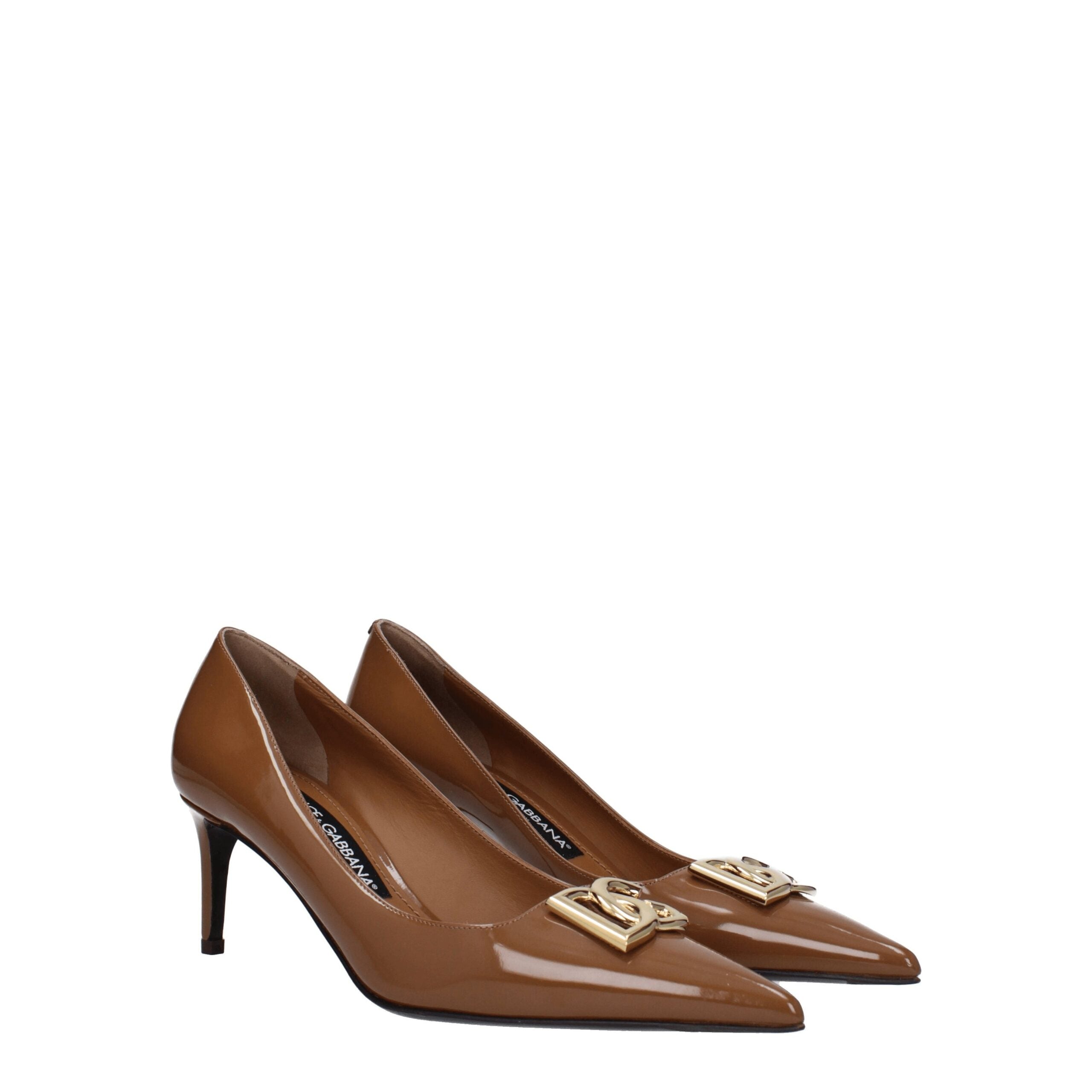 Dolce & Gabbana Brown Leather High Heel Pumps Dolce & Gabbana