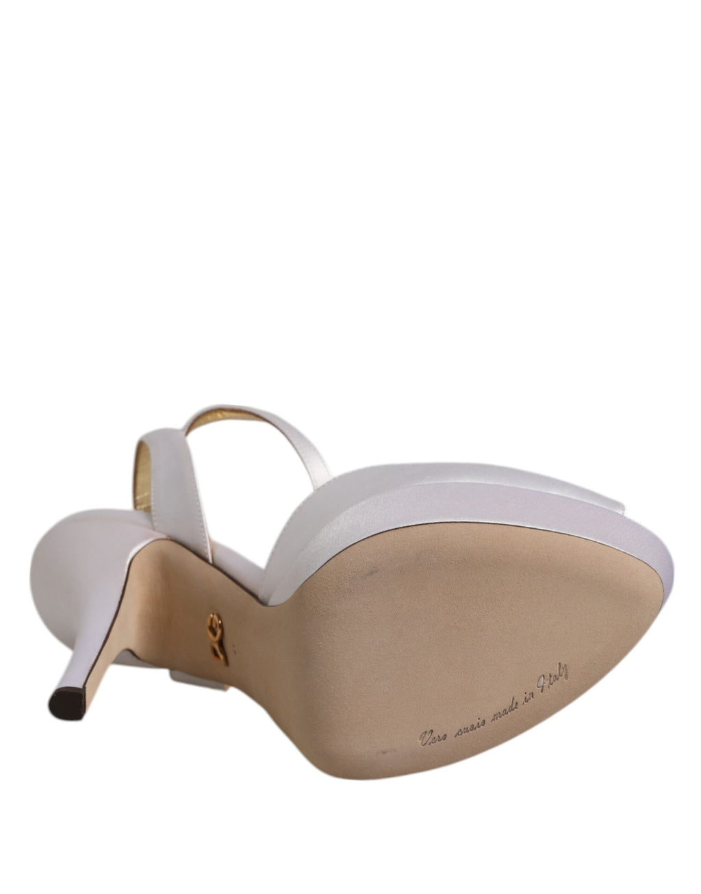 Dolce & Gabbana White Satin Platform Heels Sandals Shoes Dolce & Gabbana