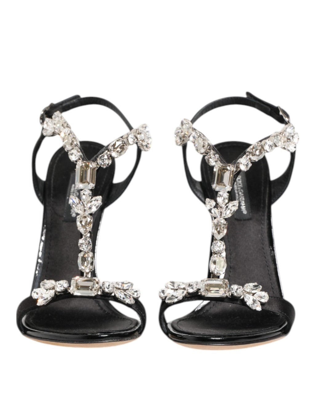 Dolce & Gabbana Black Keira Crystals Heels Sandals Shoes Dolce & Gabbana