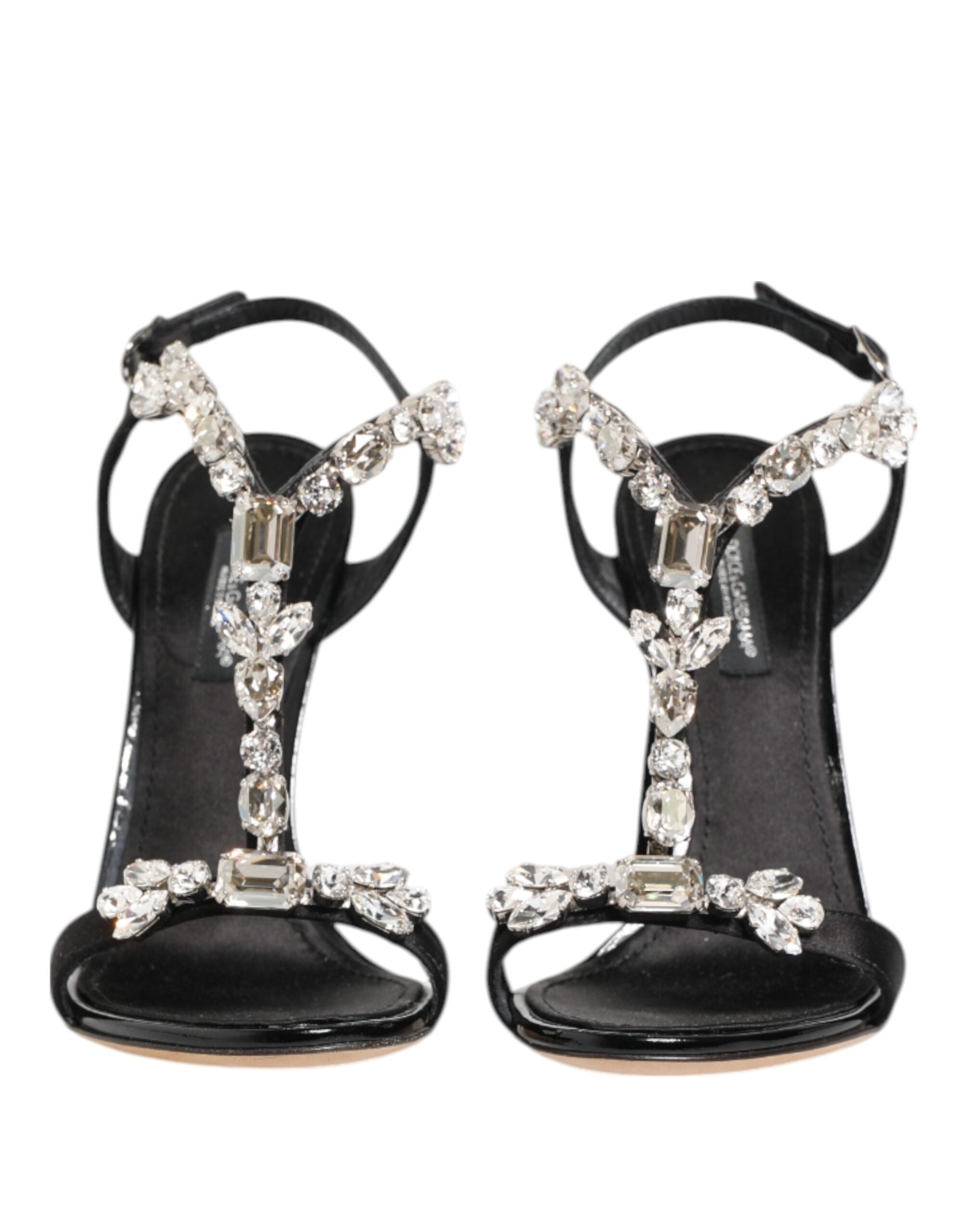 Dolce & Gabbana Black Keira Crystals Heels Sandals Shoes Dolce & Gabbana