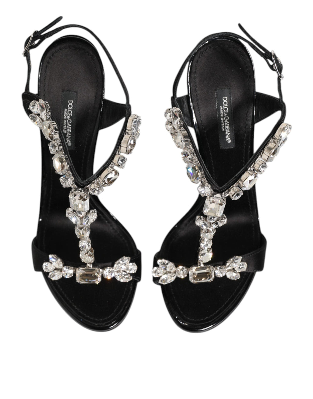 Dolce & Gabbana Black Keira Crystals Heels Sandals Shoes Dolce & Gabbana