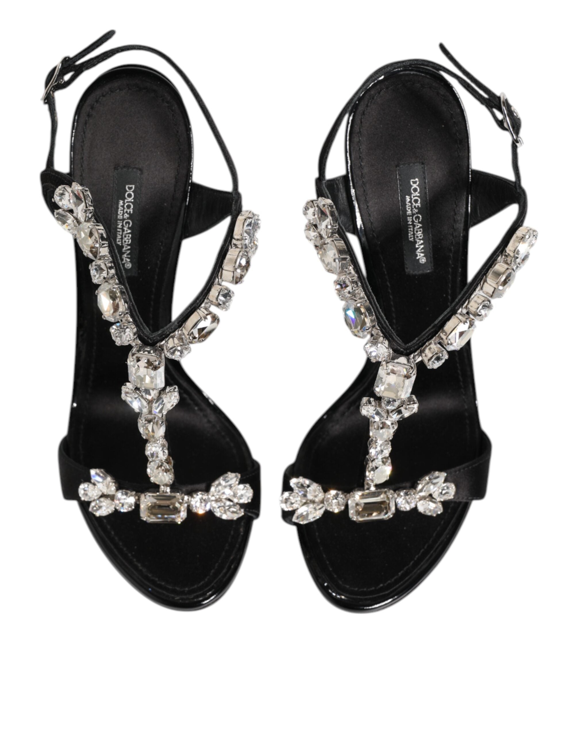 Dolce & Gabbana Black Keira Crystals Heels Sandals Shoes Dolce & Gabbana