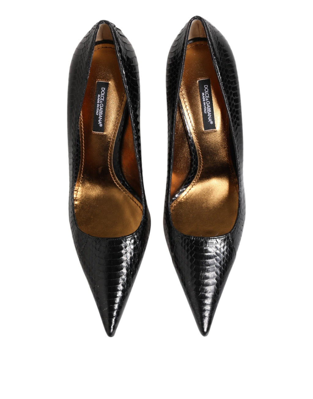Dolce & Gabbana Black Exotic Leather Stiletto Pumps Shoes Dolce & Gabbana
