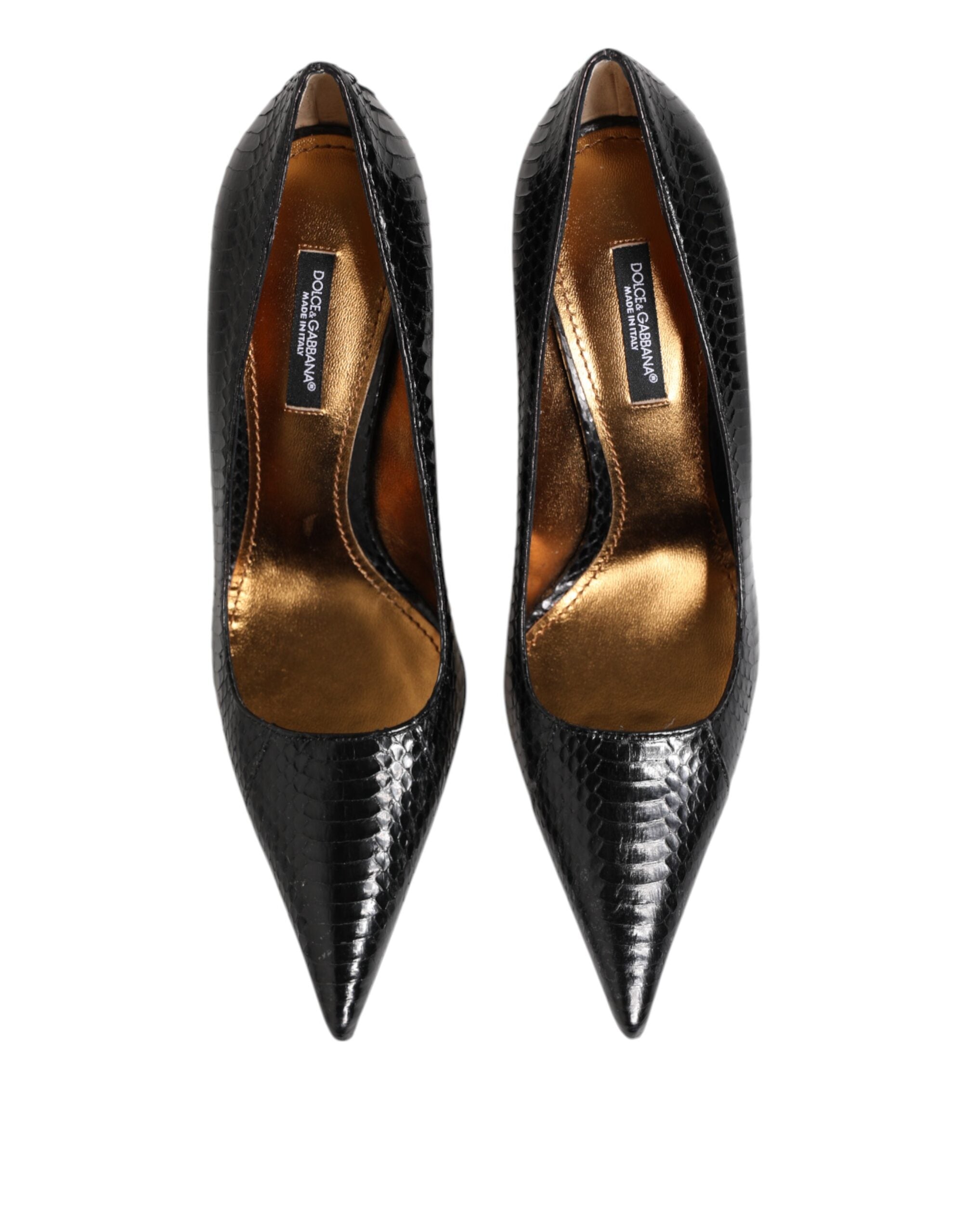 Dolce & Gabbana Black Exotic Leather Stiletto Pumps Shoes Dolce & Gabbana