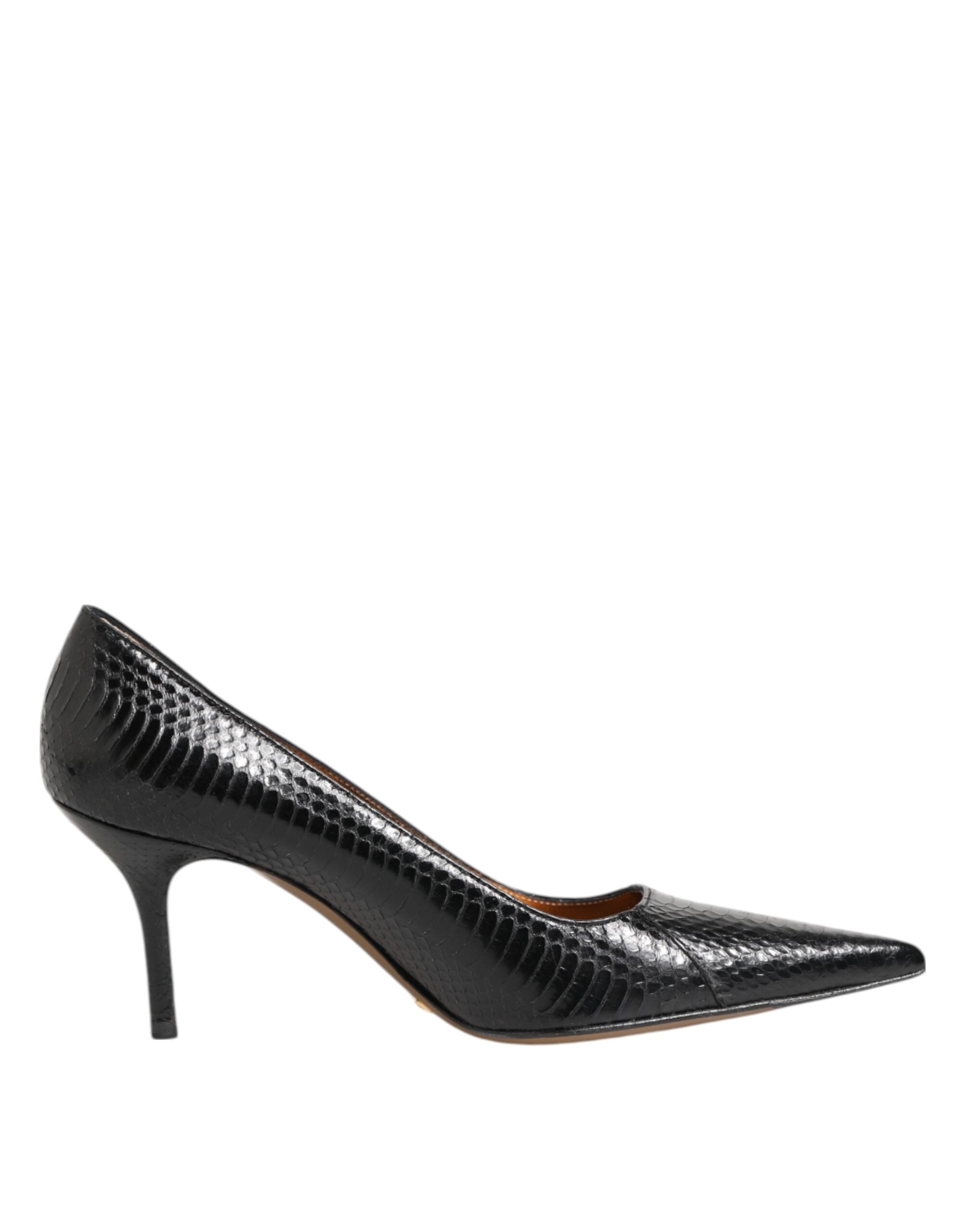 Dolce & Gabbana Black Exotic Leather Stiletto Pumps Shoes Dolce & Gabbana
