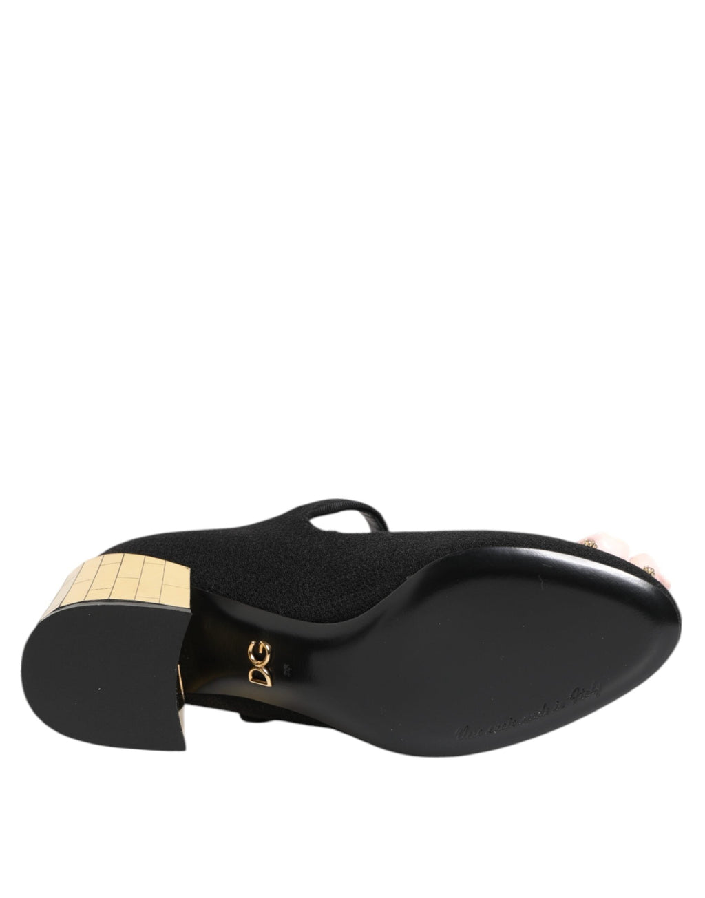 Dolce & Gabbana Black Flower Crystal Embellished Mary Jane Shoes Dolce & Gabbana