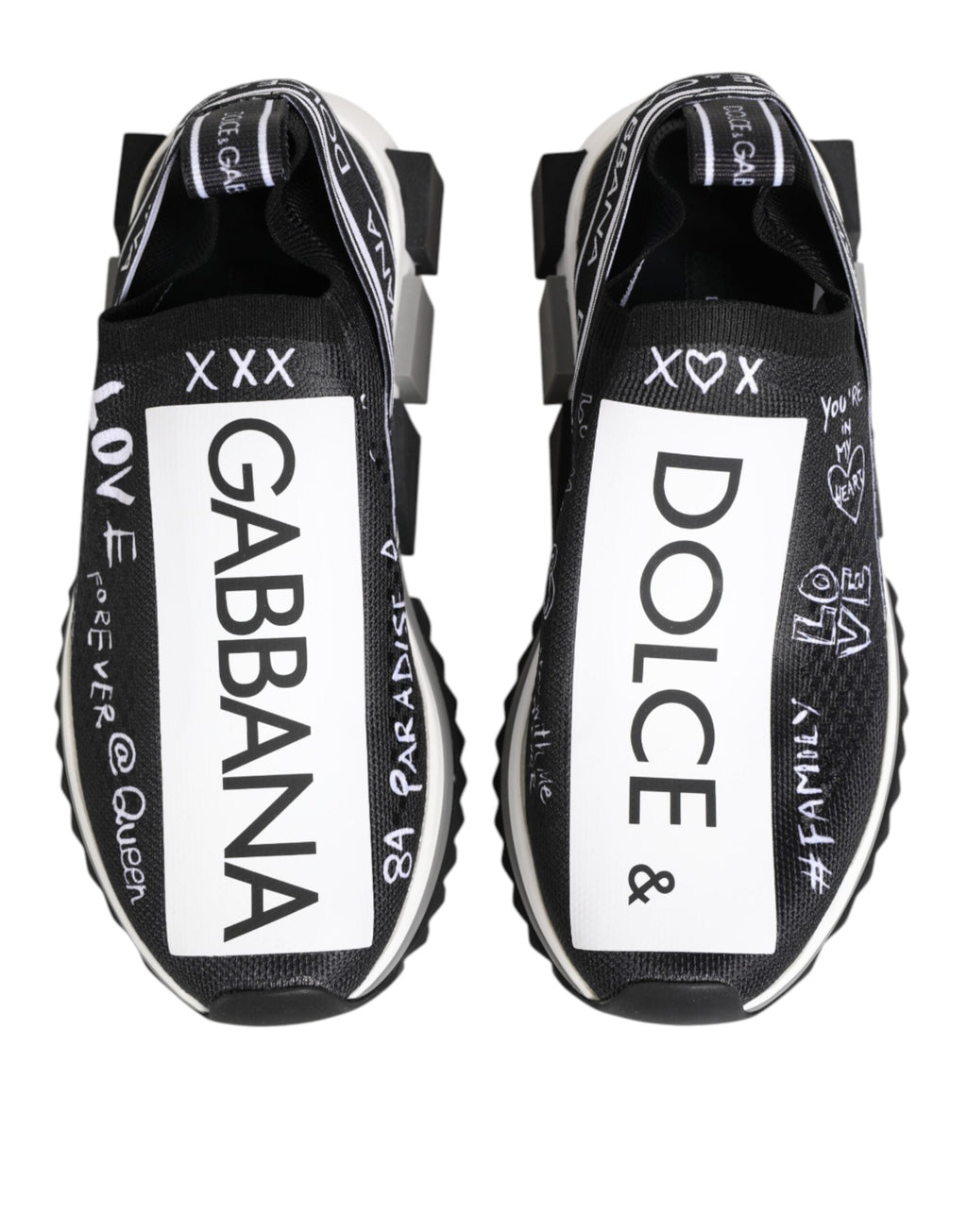 Dolce & Gabbana Black White Sorrento Low Top Sneakers Shoes Dolce & Gabbana