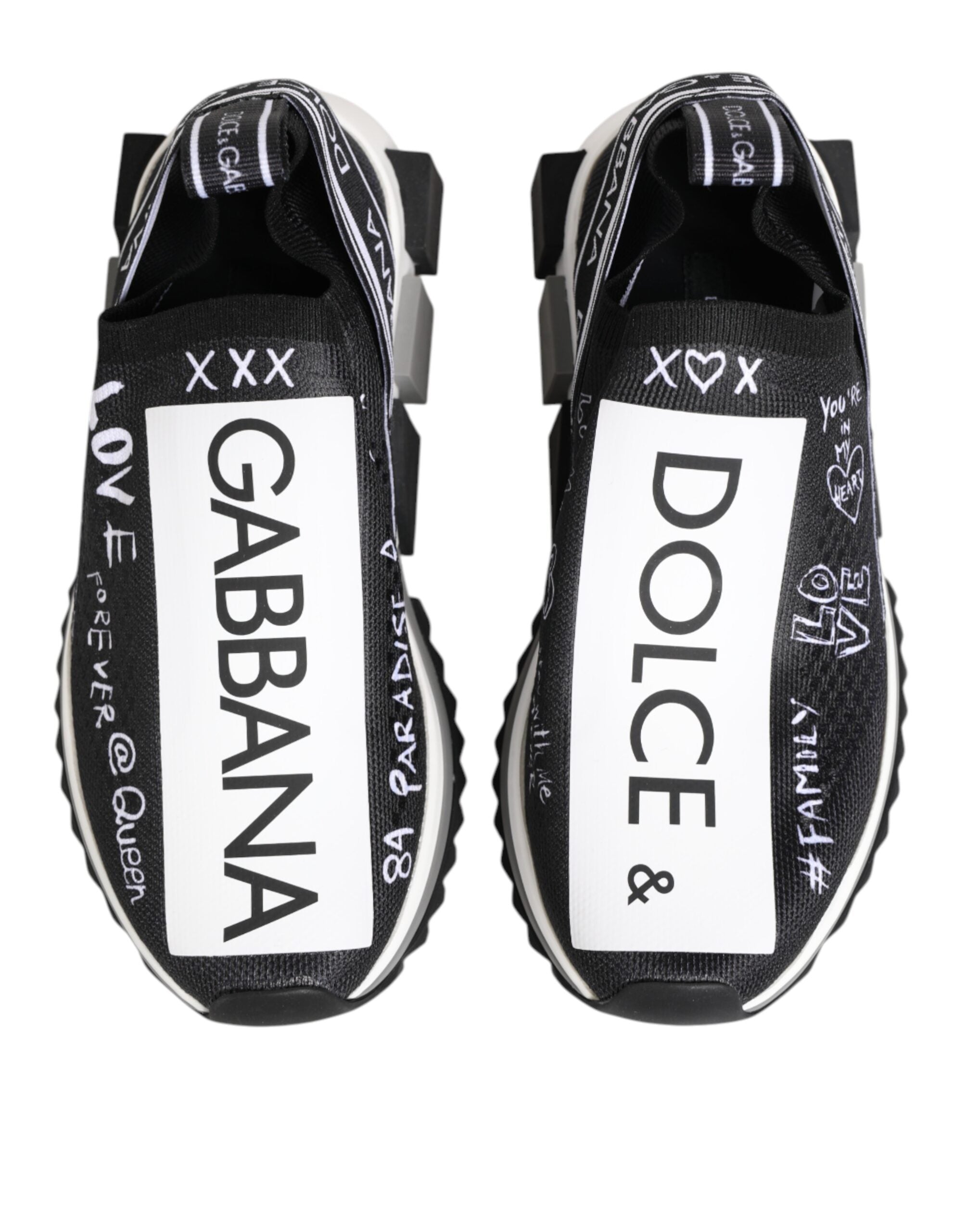 Dolce & Gabbana Black White Sorrento Low Top Sneakers Shoes Dolce & Gabbana