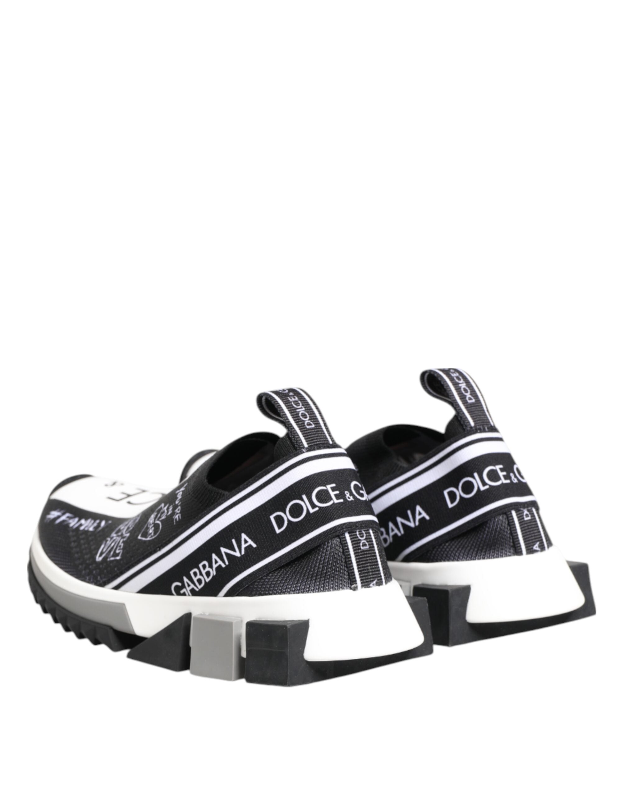 Dolce & Gabbana Black White Sorrento Low Top Sneakers Shoes Dolce & Gabbana