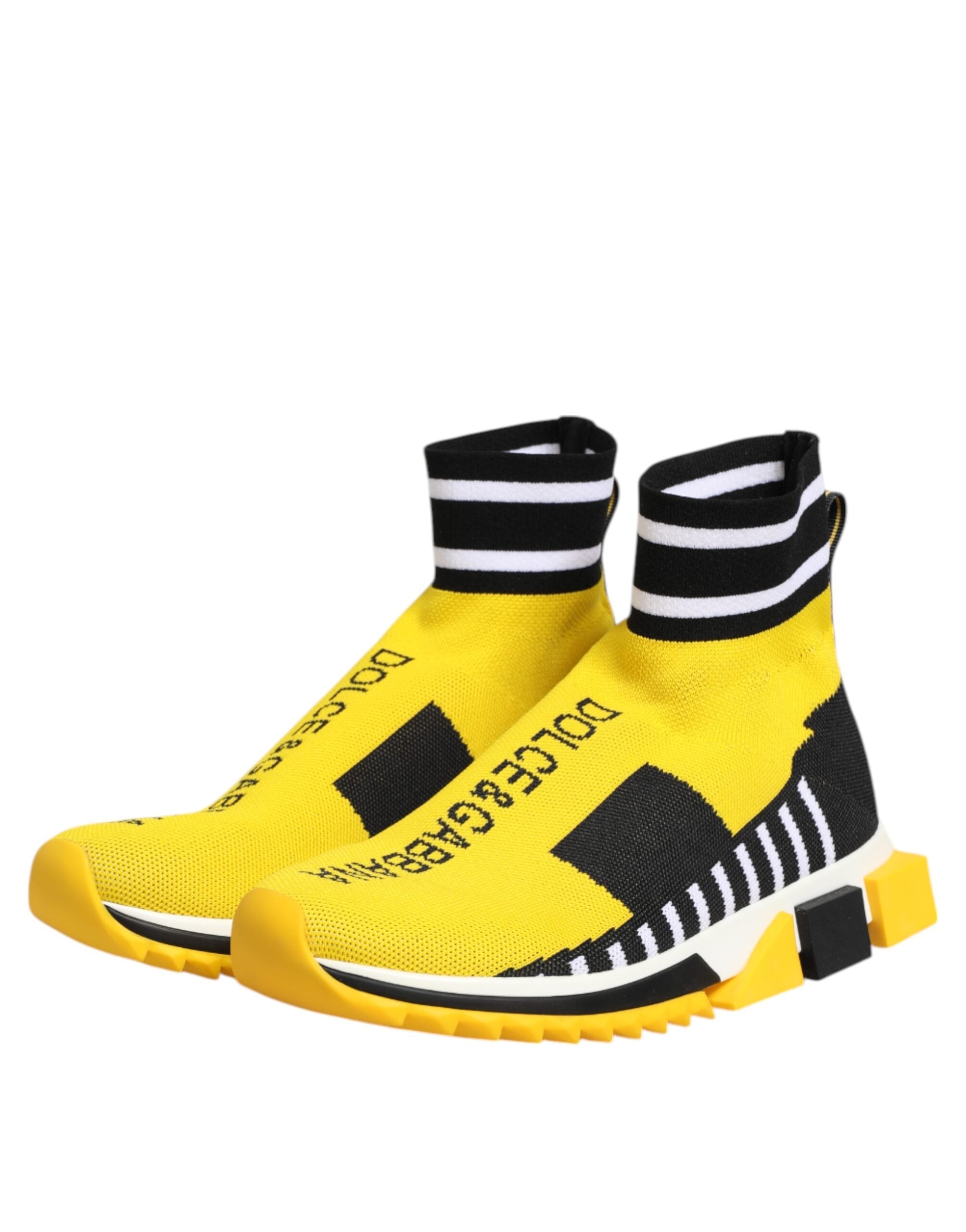 Dolce & Gabbana Yellow Black Sorrento Socks Sneakers Shoes Dolce & Gabbana