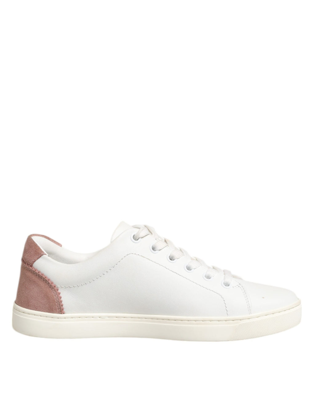 Dolce & Gabbana White Pink Leather Low Top Sneakers Shoes Dolce & Gabbana