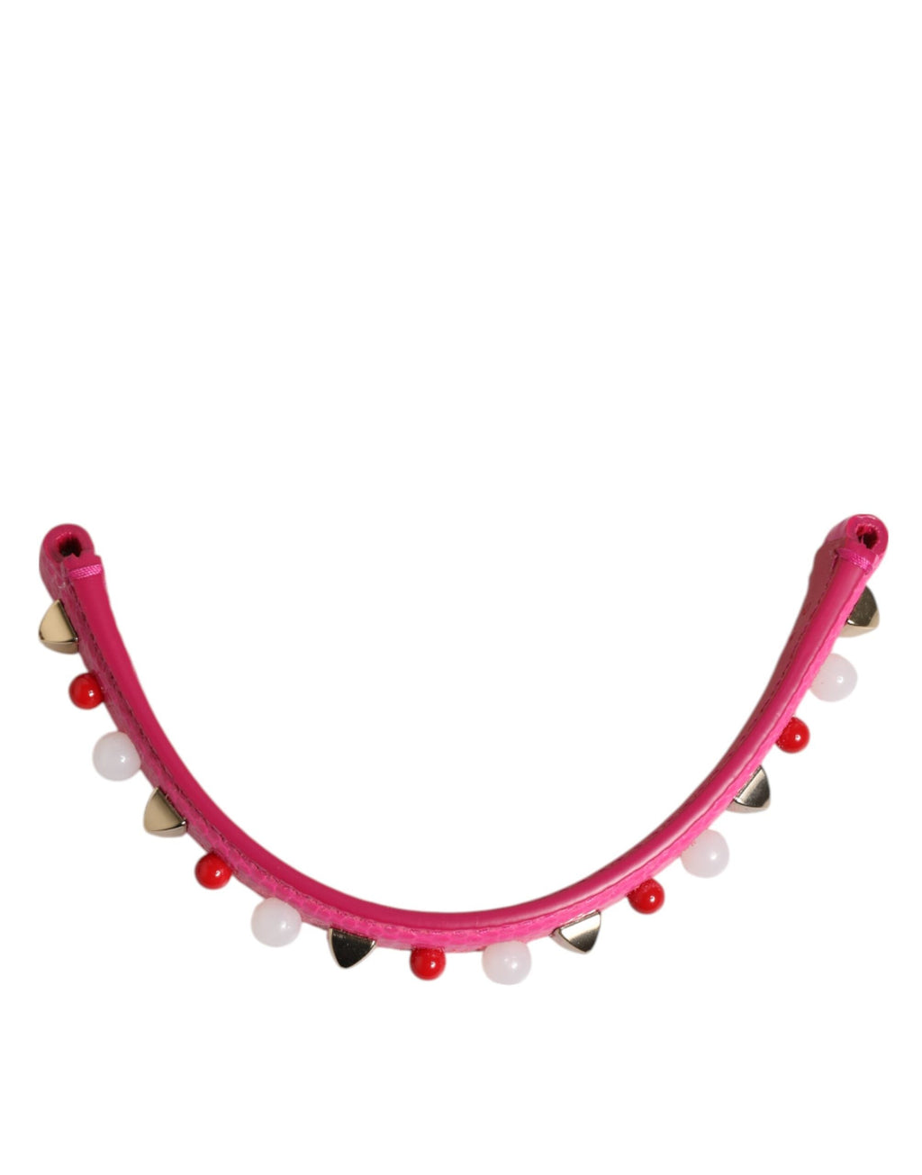 Dolce & Gabbana Pink Embellished Leather Bag Handle Women Shoulder Strap Dolce & Gabbana