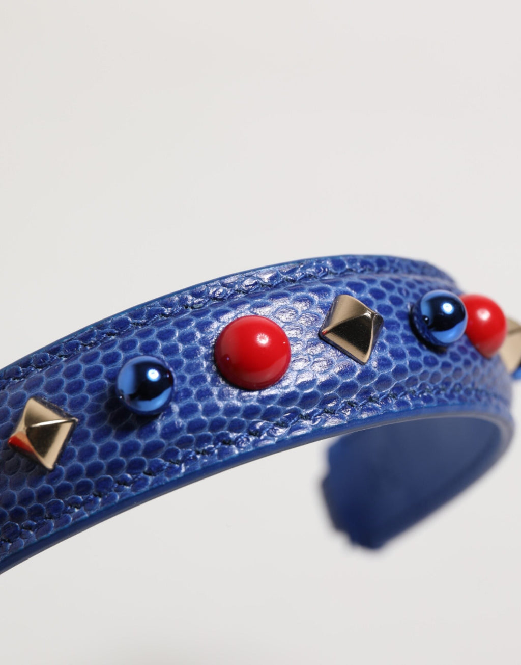 Dolce & Gabbana Blue Embellished Leather Bag Handle Women Shoulder Strap Dolce & Gabbana