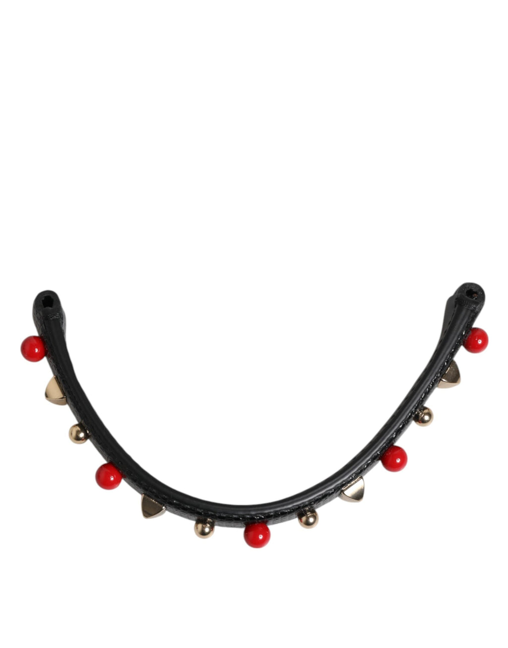 Dolce & Gabbana Black Embellished Leather Bag Handle Women Shoulder Strap Dolce & Gabbana