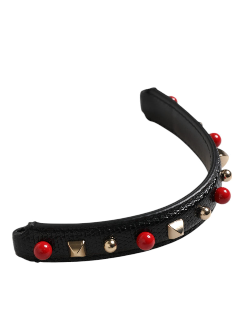 Dolce & Gabbana Black Embellished Leather Bag Handle Women Shoulder Strap Dolce & Gabbana