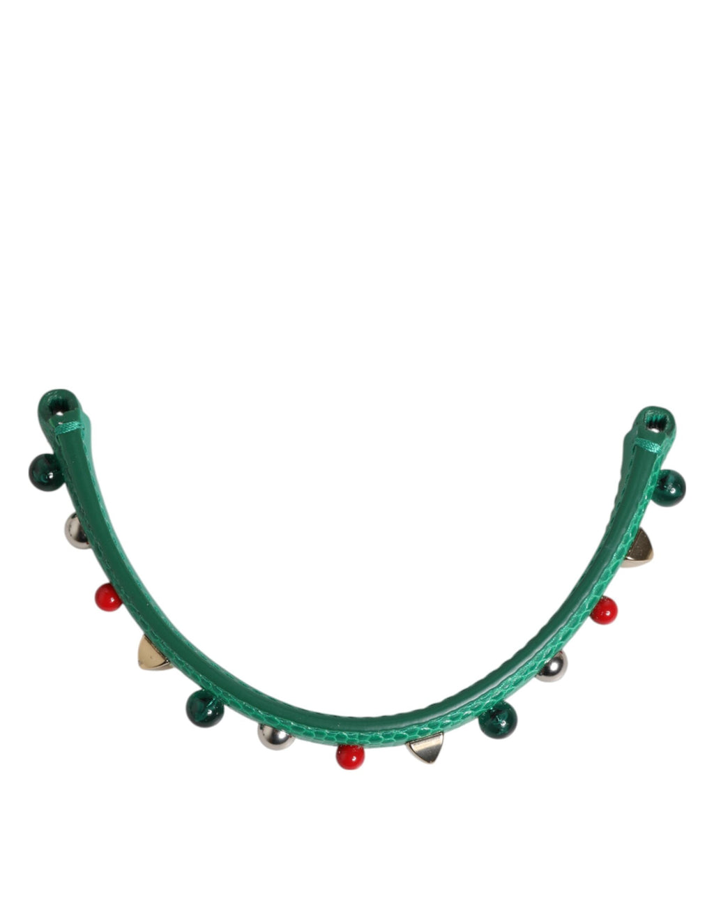 Dolce & Gabbana Green Embellished Leather Bag Handle Women Shoulder Strap Dolce & Gabbana