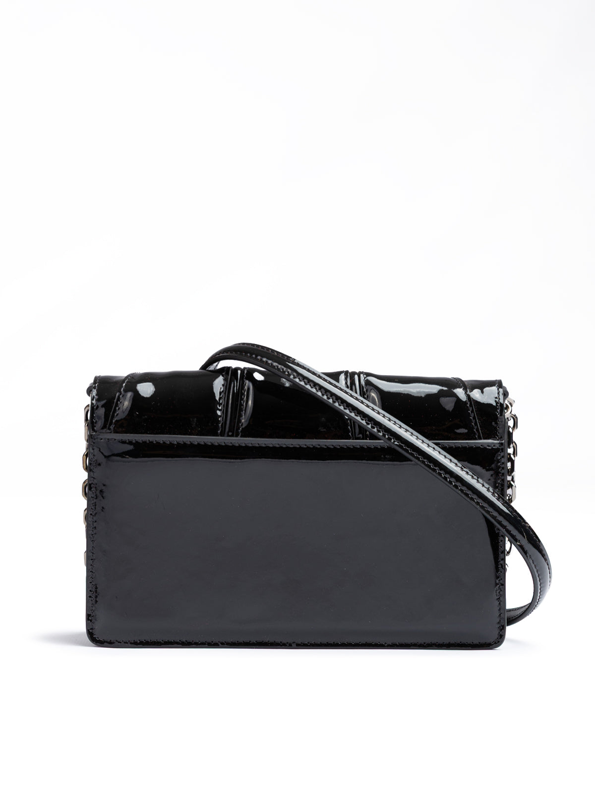 Ferrari Black GT patent leather bag with chain Ferrari