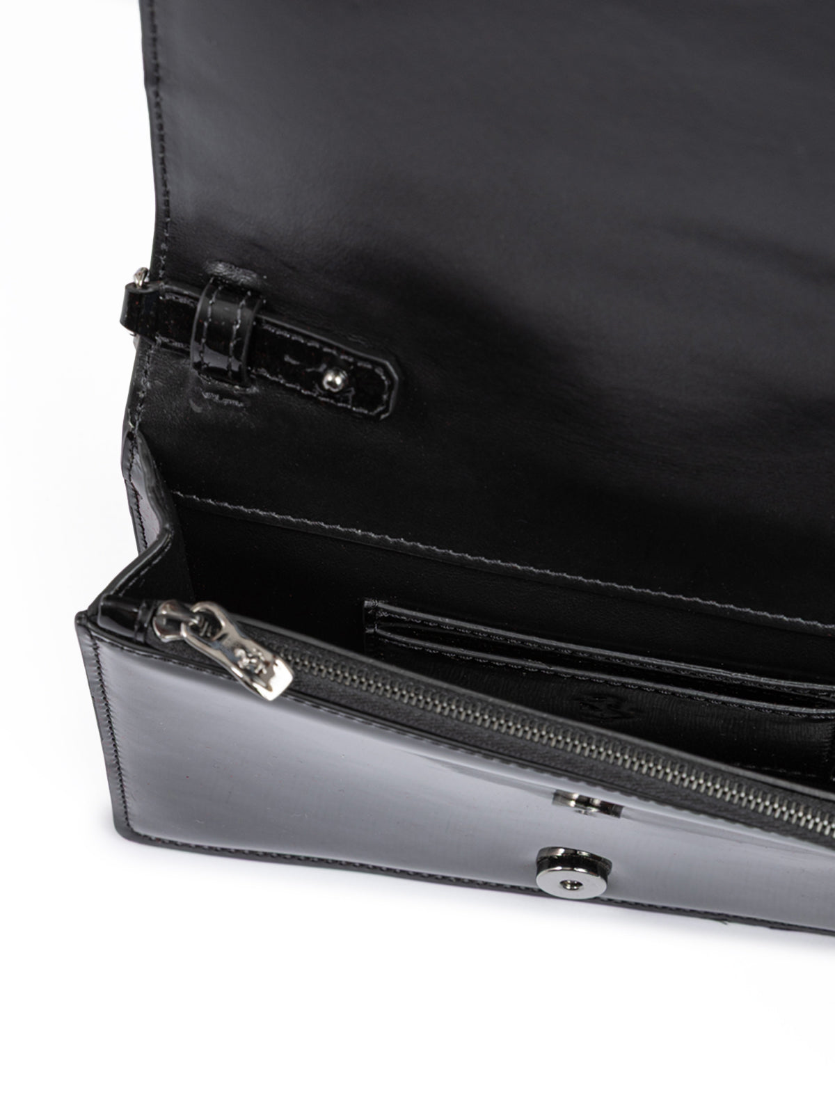 Ferrari Black GT patent leather bag with chain Ferrari
