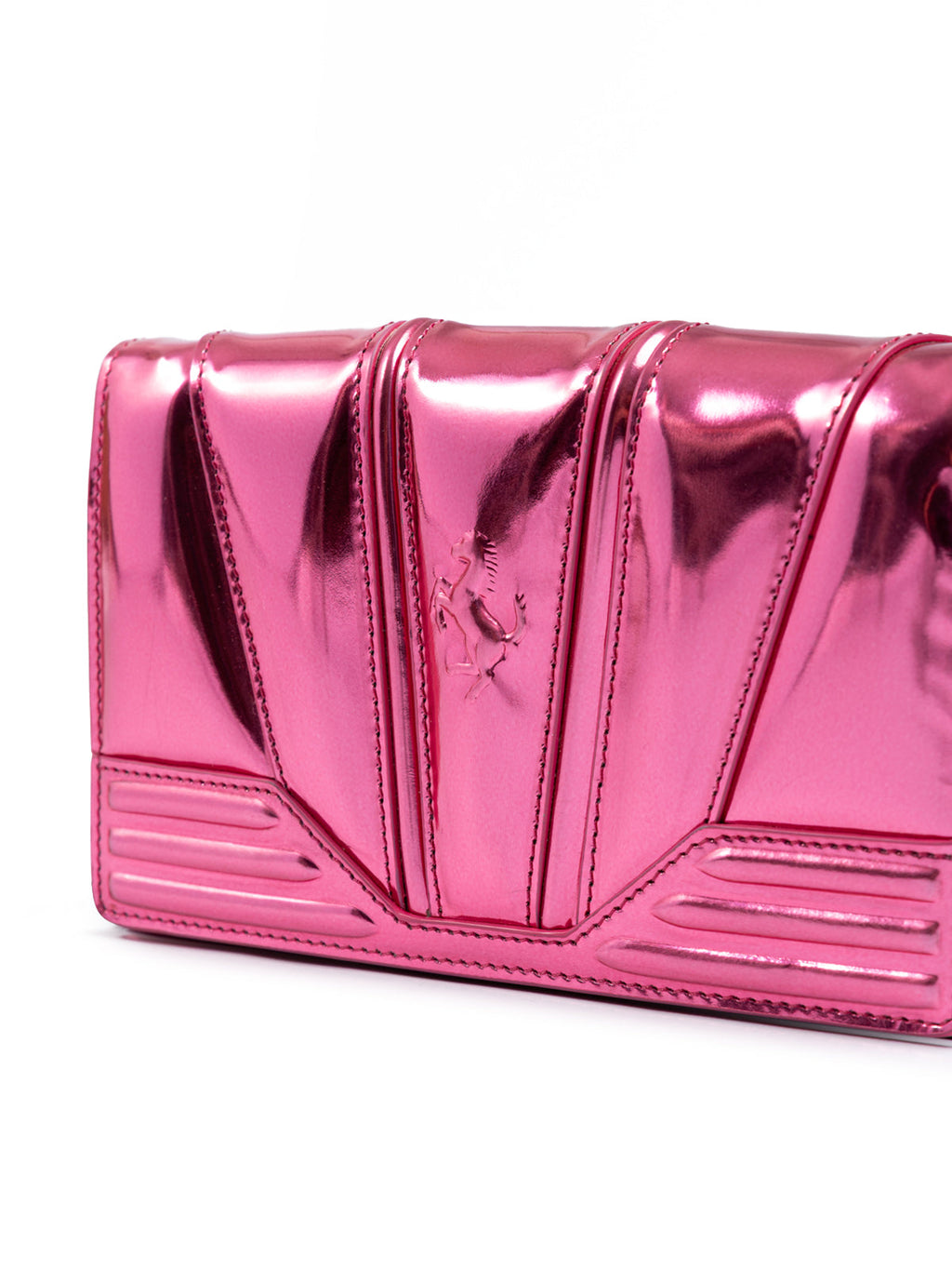 Ferrari Metal Pink GT patent leather bag with chain Ferrari