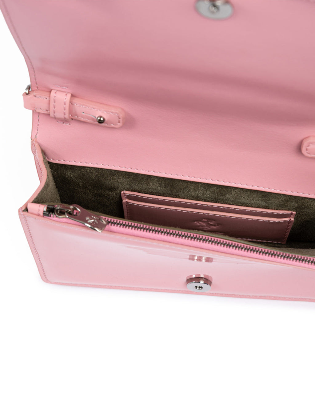 Ferrari Pink GT patent leather bag with chain Ferrari
