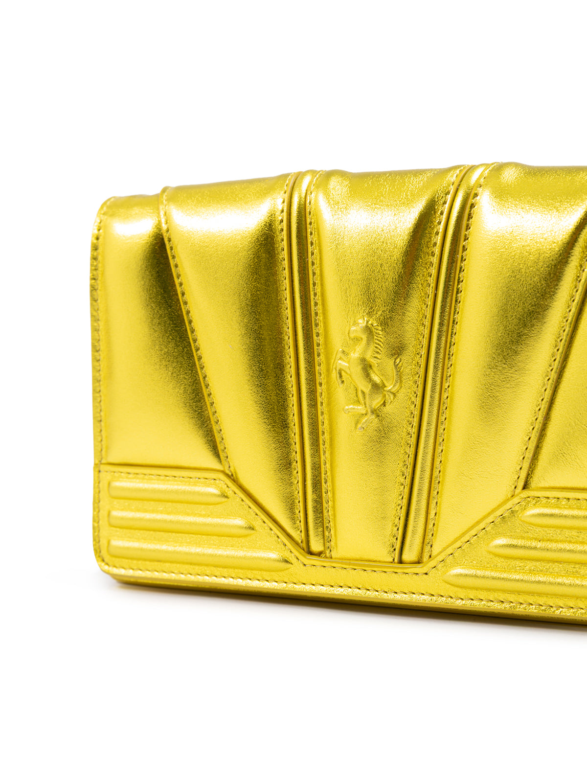 Ferrari Metal Yellow GT patent leather bag with chain Ferrari