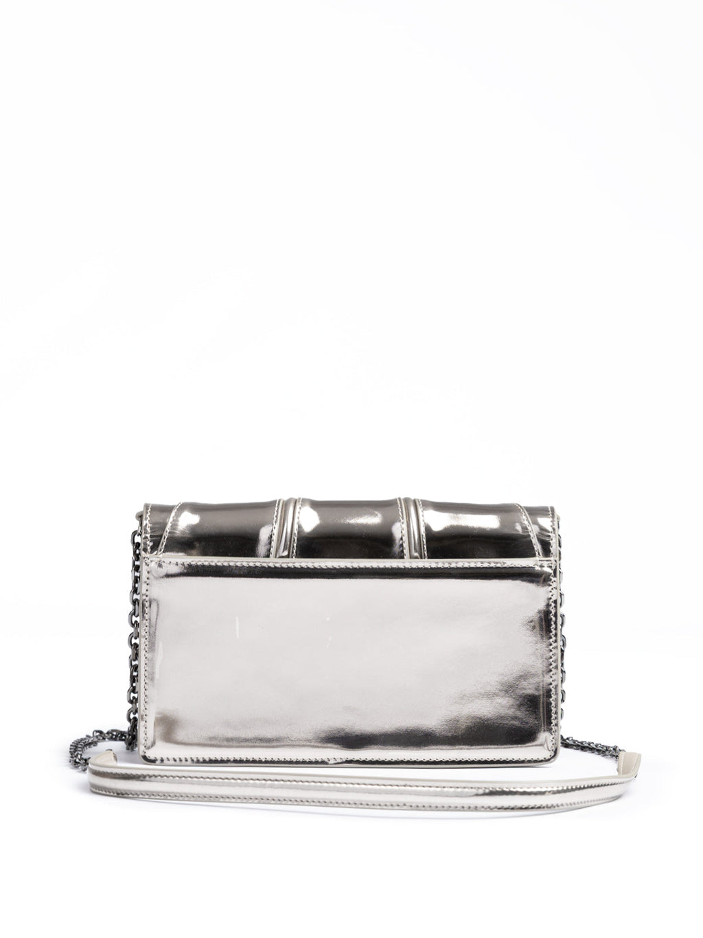 Ferrari Metal Silver GT patent leather bag with chain Ferrari