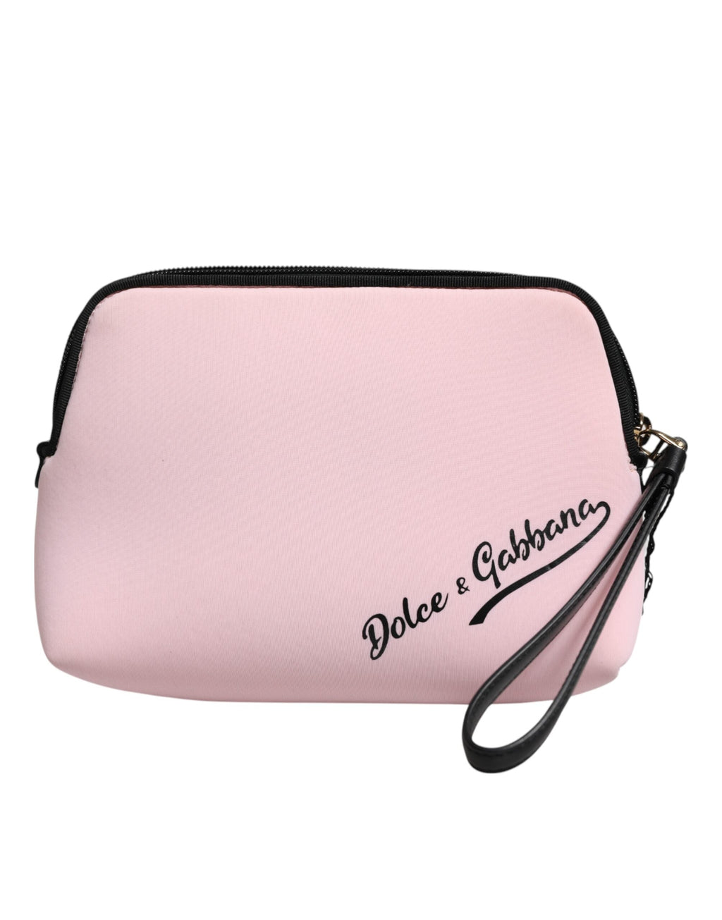 Dolce & Gabbana Pink Solid Nylon DG Logo Print Clutch Zip Borse Pouch Bag Dolce & Gabbana
