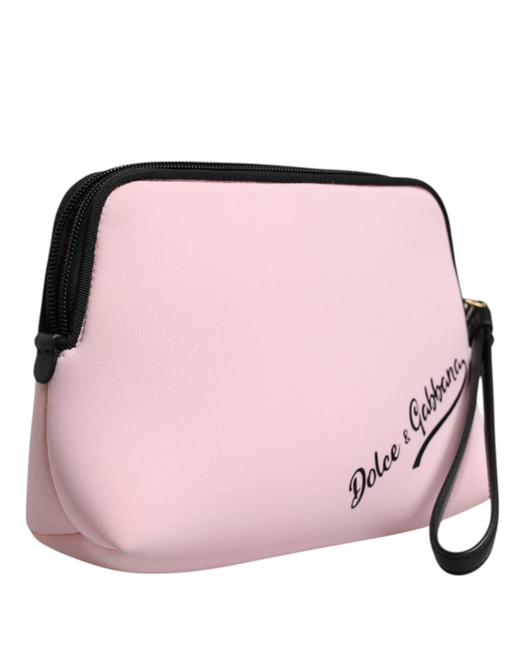 Dolce & Gabbana Pink Solid Nylon DG Logo Print Clutch Zip Borse Pouch Bag Dolce & Gabbana