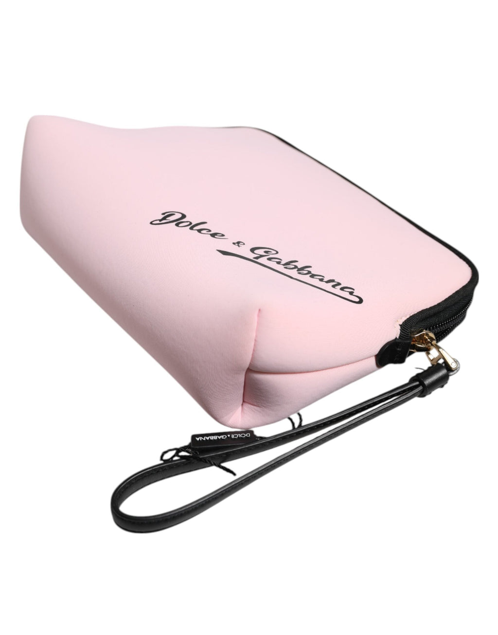 Dolce & Gabbana Pink Solid Nylon DG Logo Print Clutch Zip Borse Pouch Bag Dolce & Gabbana